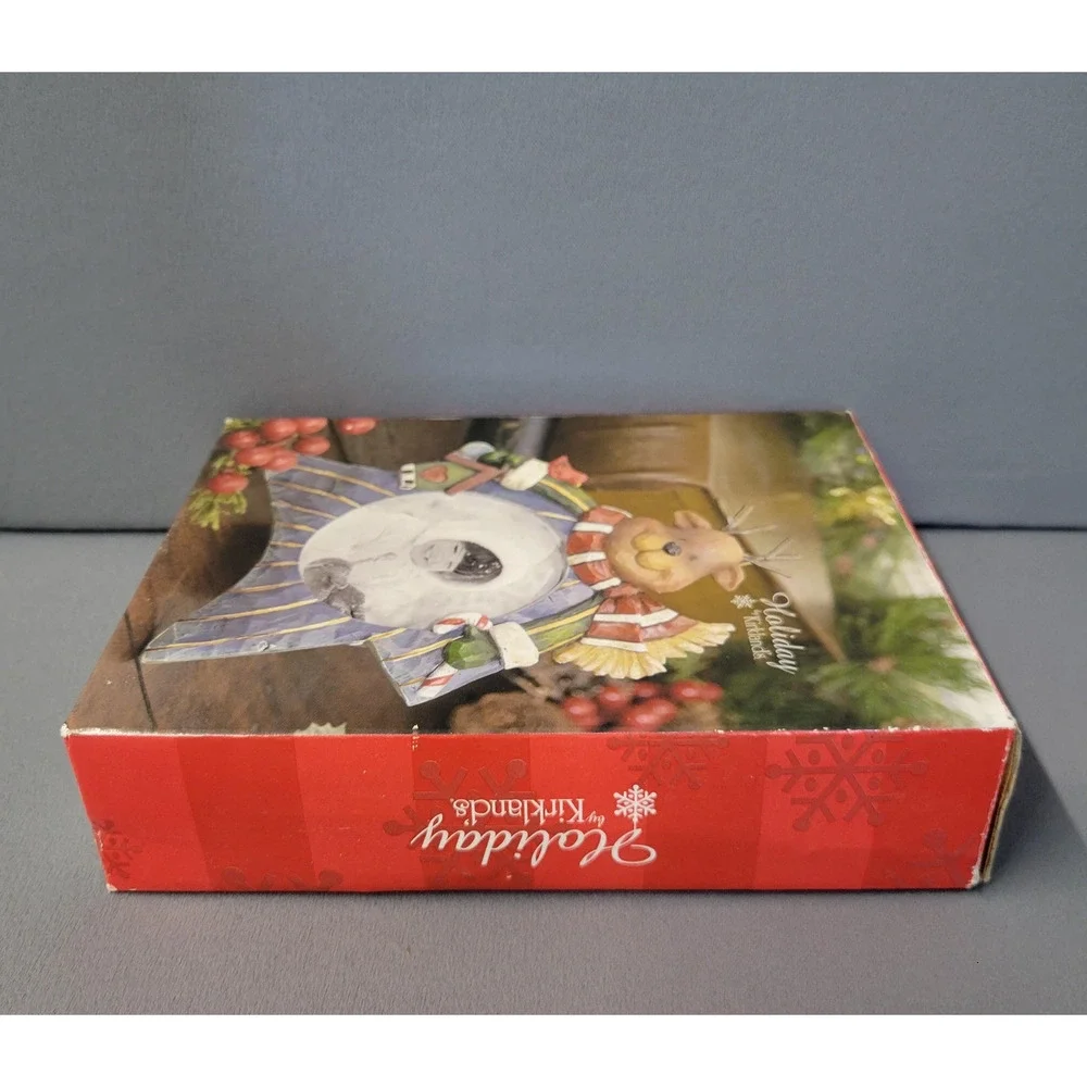 Kirkland's Holiday Reindeer Resin Photo Frame Tabletop Christmas Decor with‎ Box